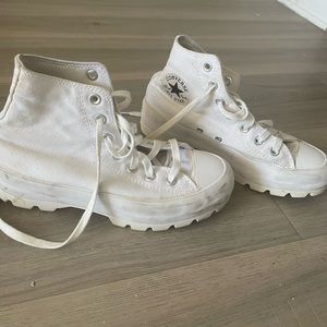 white platform converse